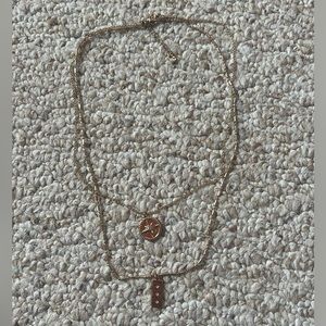 gold double chain necklace